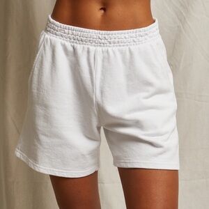 NWT perfectwhitetee Bari French Terry Shorts White Size Small Perfect White Tee